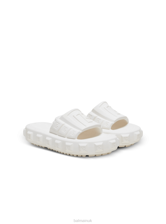Footwear D0022685 White Balmain Women Ari Flat Mules