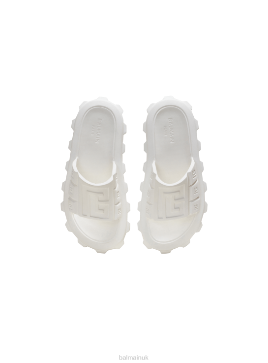 Footwear D0022685 White Balmain Women Ari Flat Mules