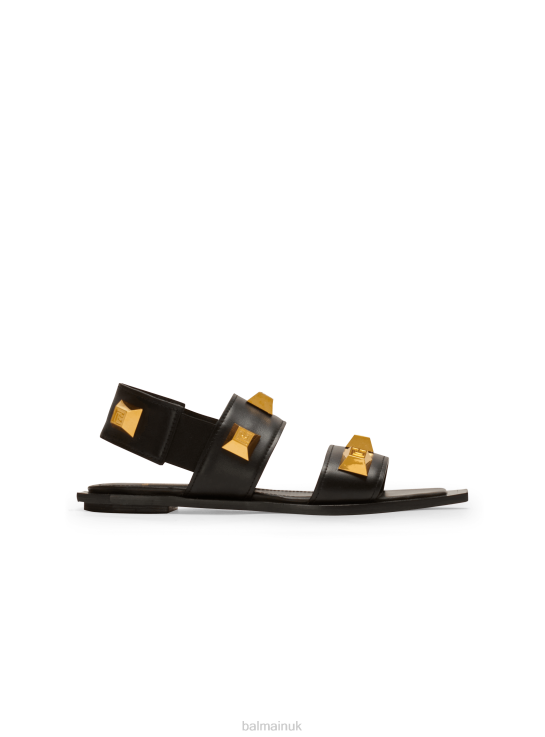 Footwear D0022688 Black Balmain Women Ana Leather Sandals