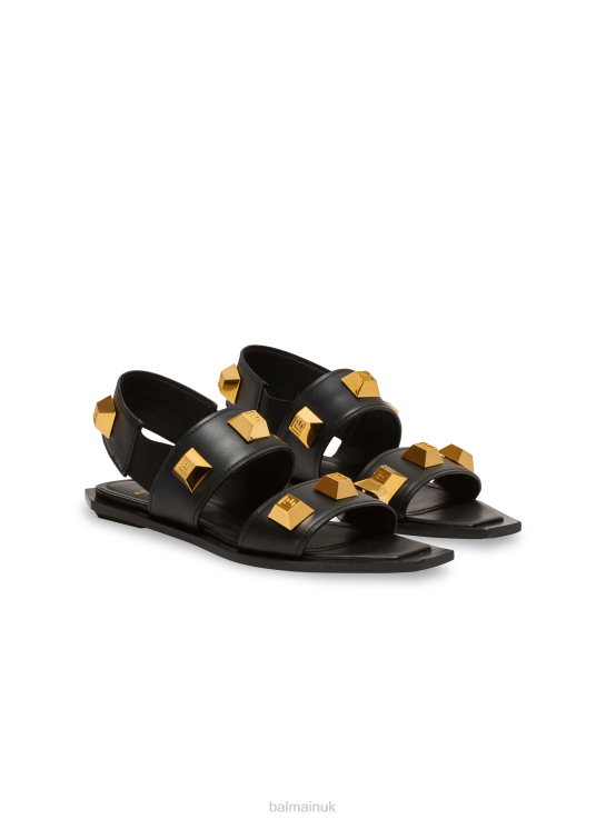 Footwear D0022688 Black Balmain Women Ana Leather Sandals