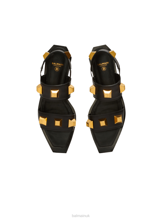 Footwear D0022688 Black Balmain Women Ana Leather Sandals
