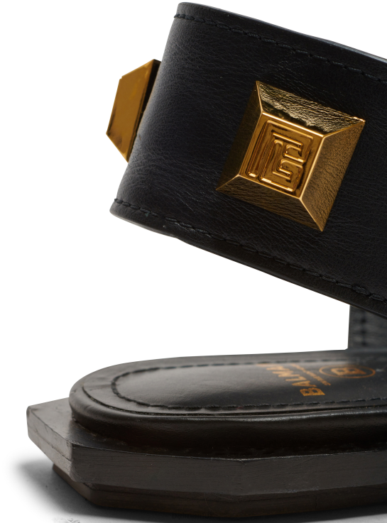 Footwear D0022688 Black Balmain Women Ana Leather Sandals