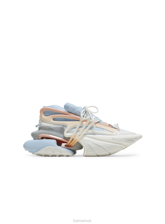 Footwear D0022587 Multicolor Balmain Women Unicorn Trainers In Two-Tone Neoprene