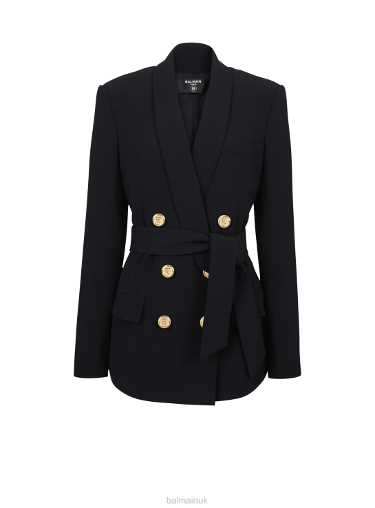 Clothing D0022118 Black Balmain Women Double-Breasted Fuchsia Eco-Designed Blazer