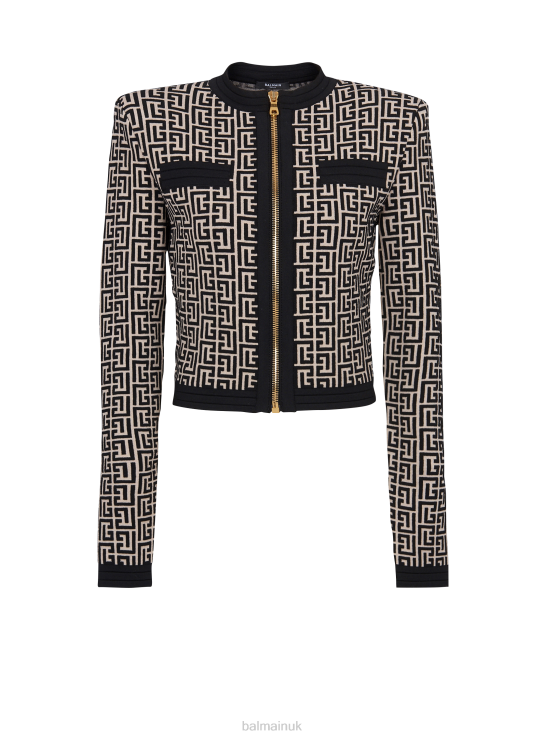 Clothing D0022313 Black Balmain Women Knit Cardigan With Brand Monogram
