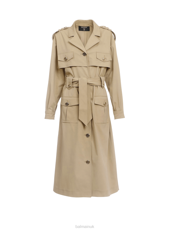 Clothing D0022140 Beige Balmain Women Trench