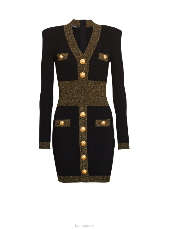 Clothing D002222 Black Balmain Women Knit Dress