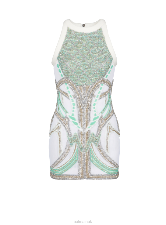 Clothing D002279 Multicolor Balmain Women Short Embroidered Dress