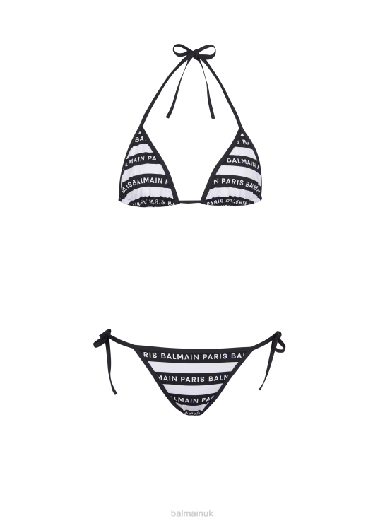 Clothing D0022423 Black Balmain Women Brand Logo Bikini